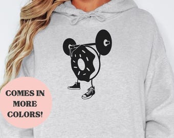 Funny Weightlifting Donut Sweatshirt – Unisex Gym Humor Hoodie, Pump Cover Workout Shirt