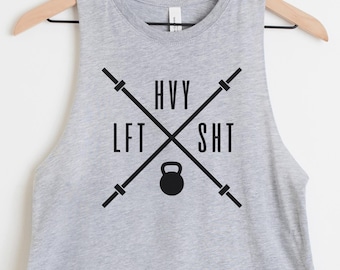 Koszulka treningowa Lift Heavy Sht Cropped Gym Tank – damska – model do podnoszenia ciężarów dla miłośników siłowni i fitnessu