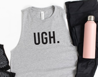 UGH Funny workout crop top | Gym crop | Workout shirt | Workout motivation | Funny gym shirt | Workout tank for Women