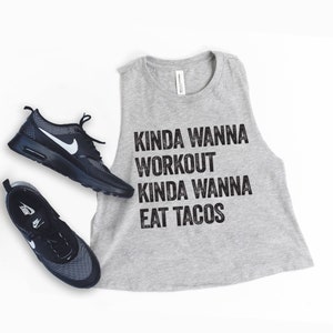 Funny taco workout shirt | Workout shirts | Gym crop top | weightlifting shirt | gym tshirt | funny shirts