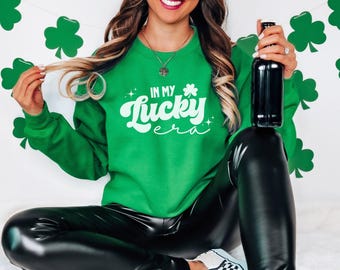 Sudadera del Día de San Patricio, suéter de trébol irlandés, top festivo del Día de San Patricio, camisa de la suerte a la moda, jersey de San Patricio.