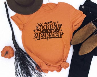 Spooky Teacher Halloween shirt, Cute Teacher Mom Halloween Theme Shirt, Halloween shirt, Fall shirts, Shirts for Teachers