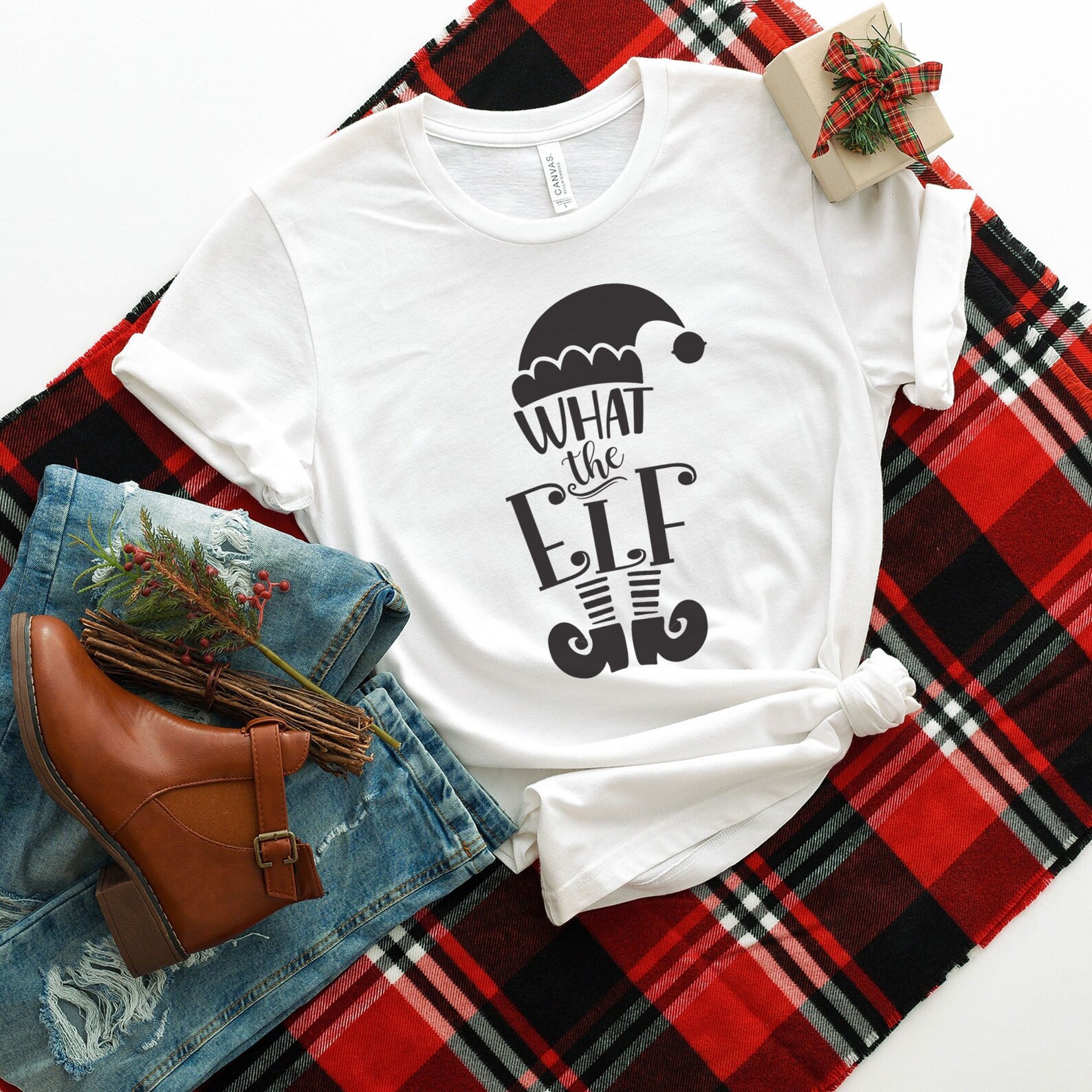 What the Elf Funny Christmas Shirt Funny Elf Shirt Elf Etsy