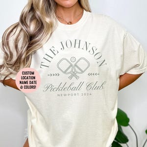 Custom Pickleball Club Bachelorette Shirt - Personalized Last Name, Date & Location - Luxe Country Club Vibe - Pickleball Lover Gift