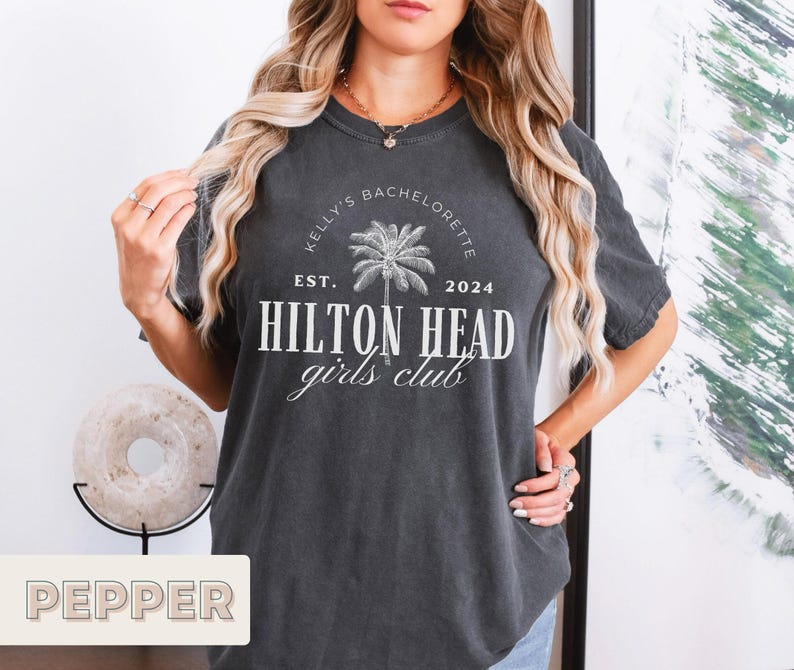 Custom Girls Club Beach Bachelorette Shirt - Luxe Country Club Tee - Hilton Head Bachelorette - Personalized Bridal Party T-Shirt image 4