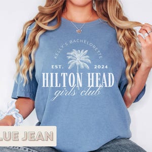 Custom Girls Club Beach Bachelorette Shirt - Luxe Country Club Tee - Hilton Head Bachelorette - Personalized Bridal Party T-Shirt image 2