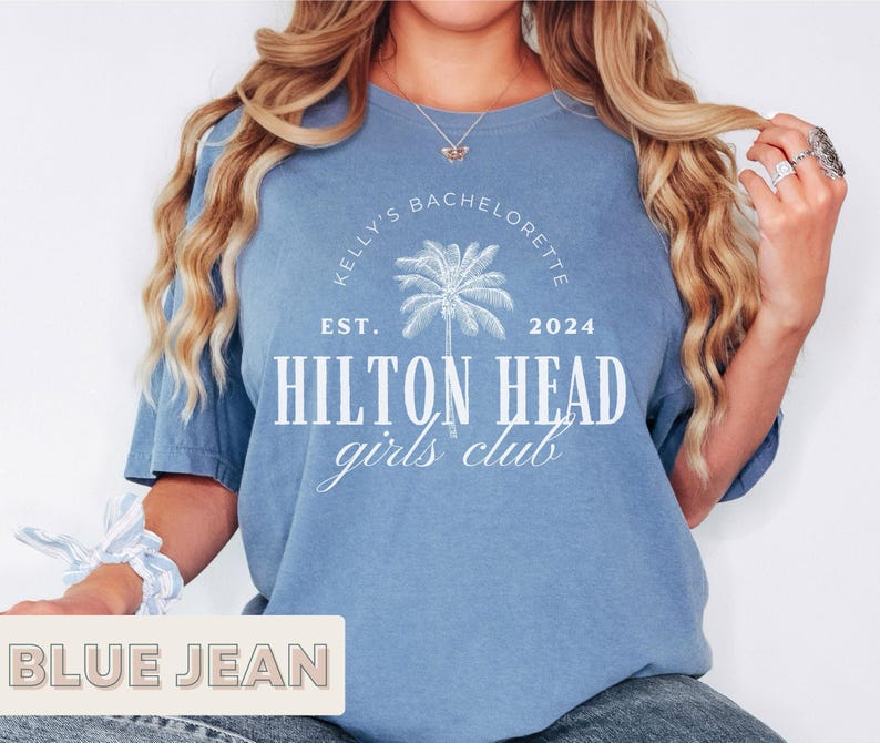 Custom Girls Club Beach Bachelorette Shirt - Luxe Country Club Tee - Hilton Head Bachelorette - Personalized Bridal Party T-Shirt image 2
