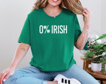 0% Irish St. Patrick’s Day Shirt | Funny Shamrock Tee | Irish Party Outfit | Pub Crawl Shirt | St. Paddy’s Parade Tee | Unisex Graphic Tee