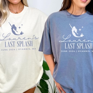 Last Splash Bachelorette Shirt – Mermaid Bachelorette Party Tee – Custom Bride Name, Date & Location – Retro Coastal Comfort Colors Shirt