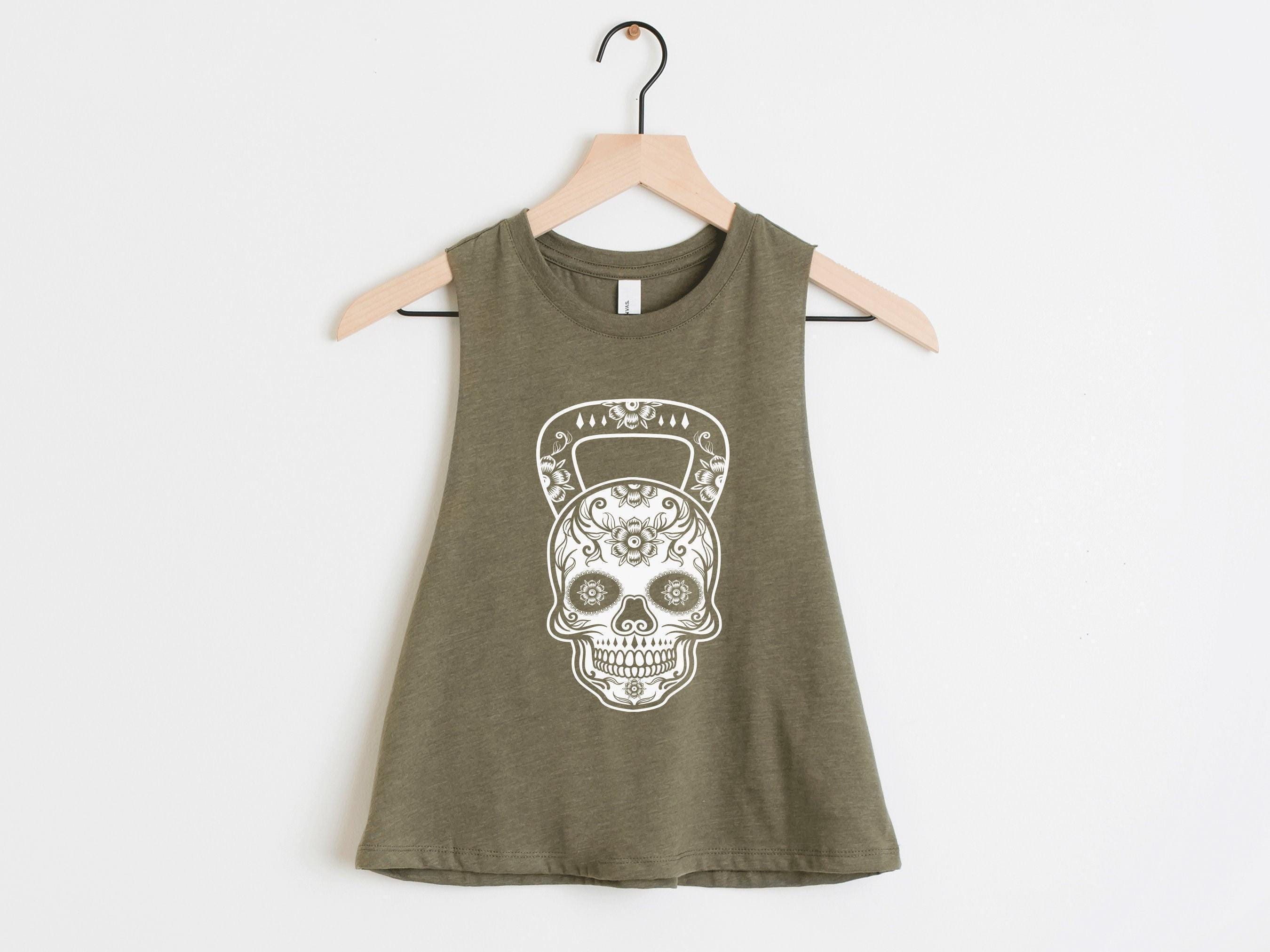 ERL23ss SKULL PRINT CROPPED T−SHIRT Skull Cropped T-shirt – T-shirt.pk
