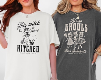Halloween Bachelorette Shirt, Witch Bride Spooky Celebration Party Outfit, Halloween Theme Vintage Design, Retro Style Comfort Colors Custom