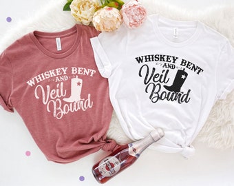 Whiskey Bent and Veil Bound Bachelorette Party Shirts | Nashville Bachelorette | Nash Bash | Bridesmaid gifts