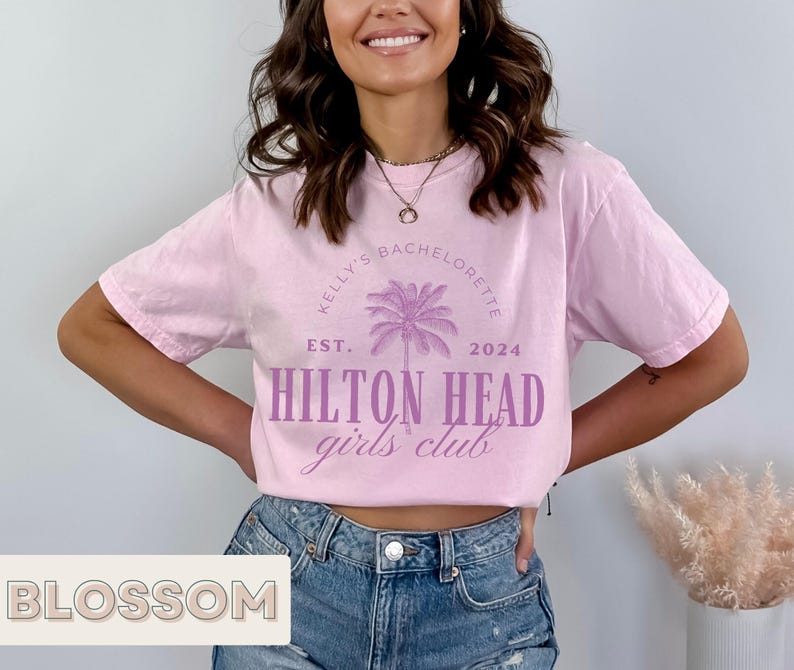 Custom Girls Club Beach Bachelorette Shirt - Luxe Country Club Tee - Hilton Head Bachelorette - Personalized Bridal Party T-Shirt image 5