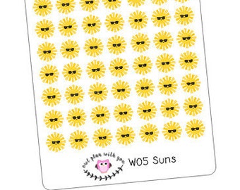 W05 || 63 Sun Weather Tracking Stickers