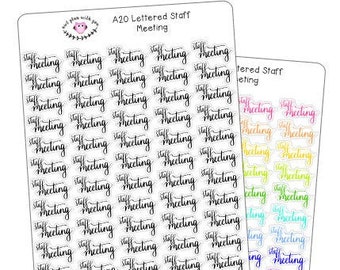 A20 || Hand-Lettered Staff Meeting Stickers