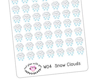 W04 || 63 Snow Weather Tracking Stickers