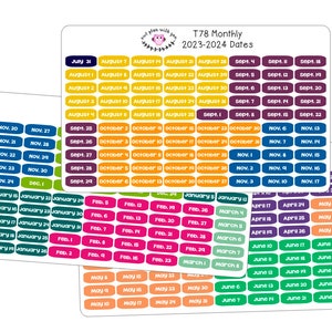 T78 240 Date Stickers for the 2023-2024 School Year image 1