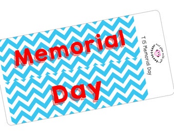 T15 || Chevron Memorial Day Full Day Stickers