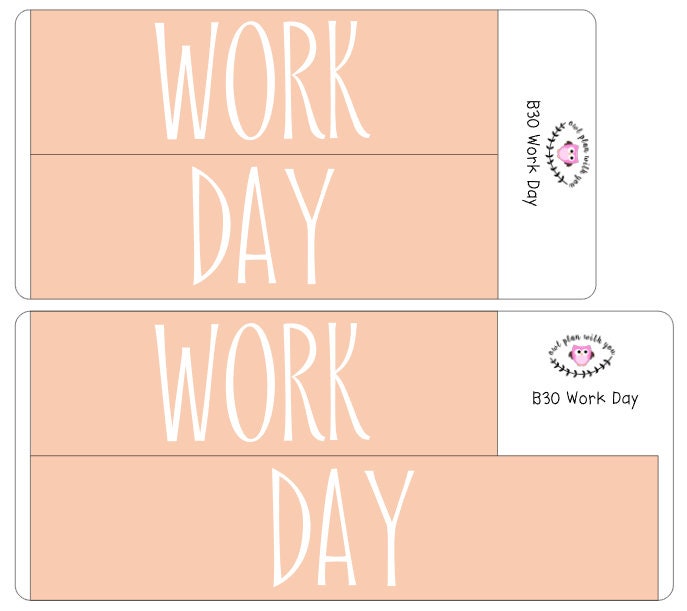 B30 || Basic Work Day Full Day Stickers - Etsy