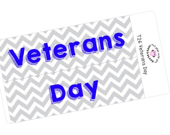 T26 || Chevron Veterans Day Full Day Stickers