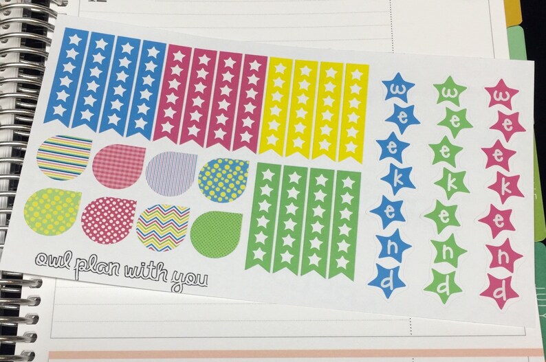 Bright Pastel Weekly Planner Kit For Horizontal Erin Condren Life Planners