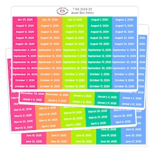 T106 || 240 Box Date Stickers for the 2024-25 School Year