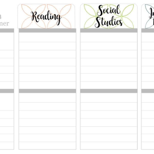 P01 || Petals Monthly Teacher Planner Header Stickers