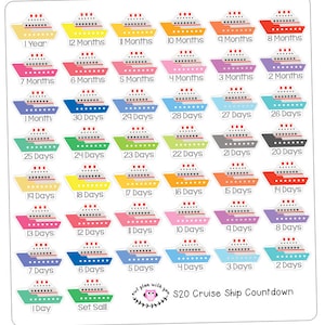 S20 || 12 Month Cruise Trip Countdown Stickers