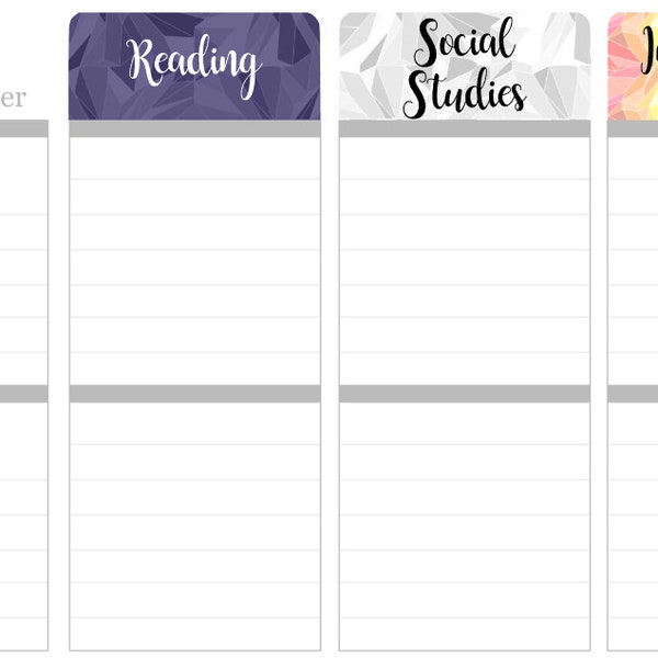 K01 || Custom Kaleidoscope Teacher Planner Header Stickers