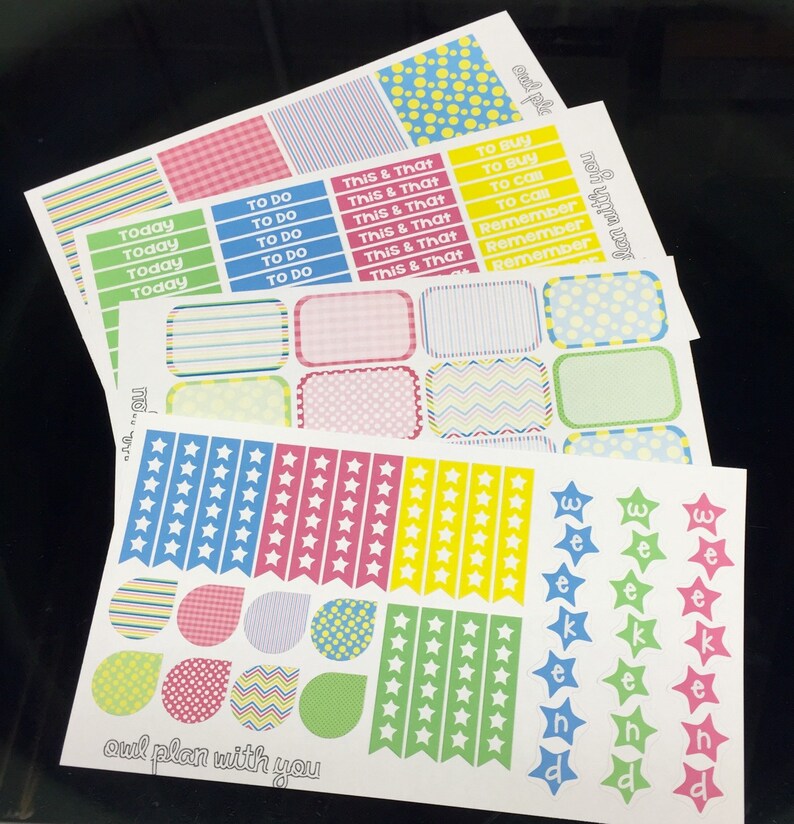 Bright Pastel Weekly Planner Kit For Horizontal Erin Condren Life Planners