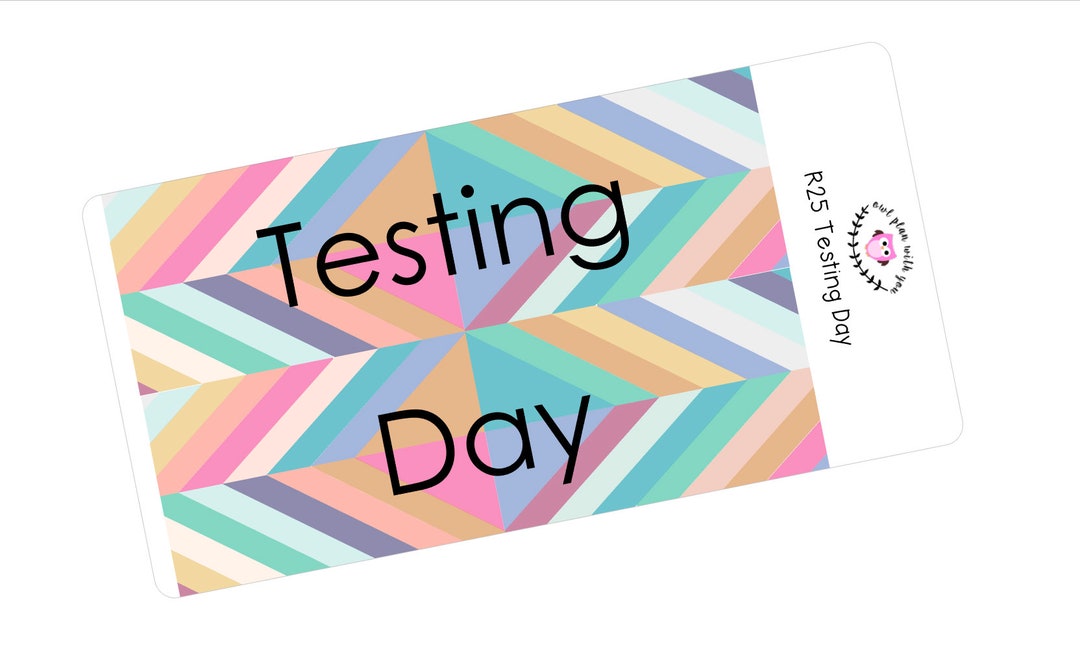 Stickers On R Test R25 || Retro Testing Day Full Day Stickers - Etsy