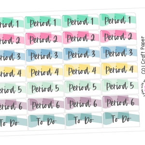 C01 || Craft Paper Teacher Planner Header Stickers