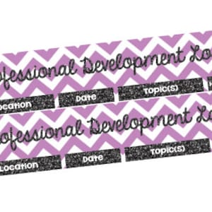 T53 || Chevron Professional Development Log Header Stickers