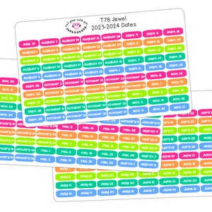 T78 240 Date Stickers for the 2023-2024 School Year image 2