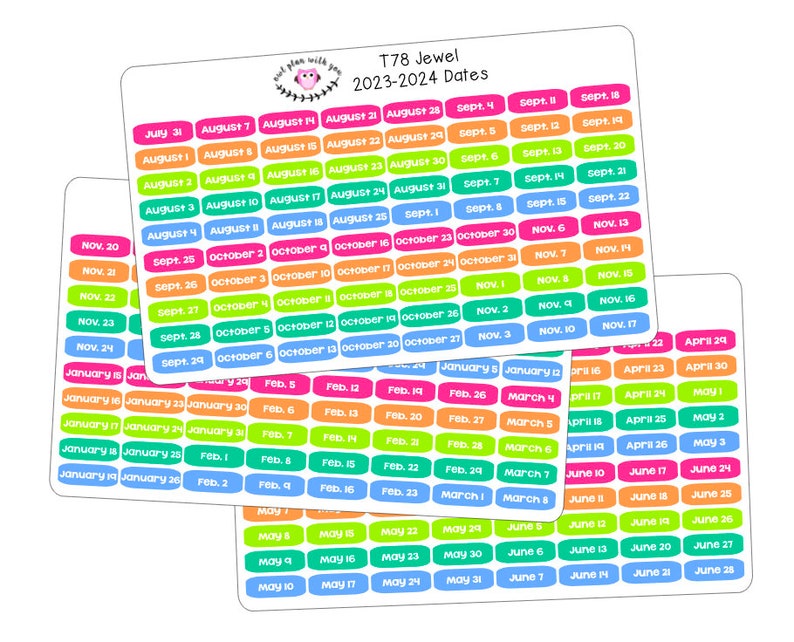 T78 240 Date Stickers for the 2023-2024 School Year image 2