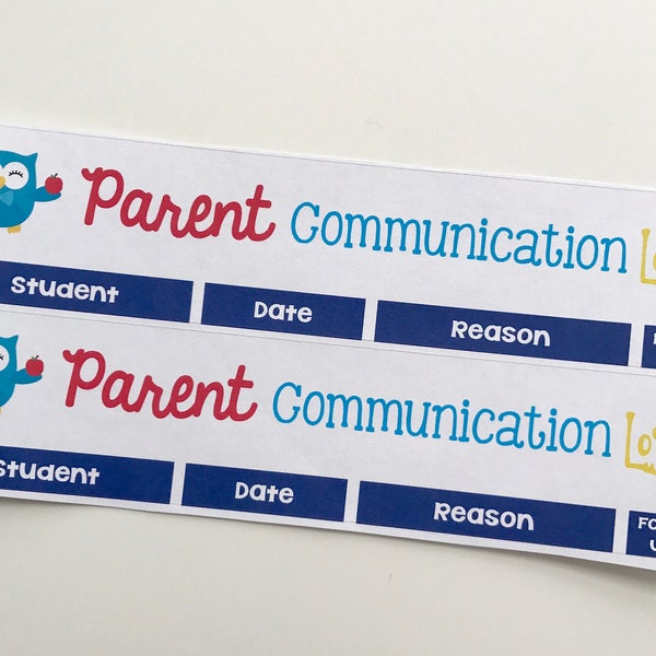 Owl Parent Communication Log Header Stickers || For Erin Condren Teacher Planners