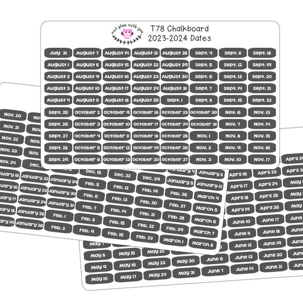 2024 Date Stickers Etsy UK