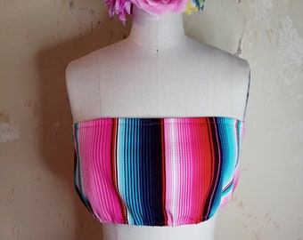 Women's Tube Top Medium Serape Print Tube Top Blouse NEW @SelenaBoutique!