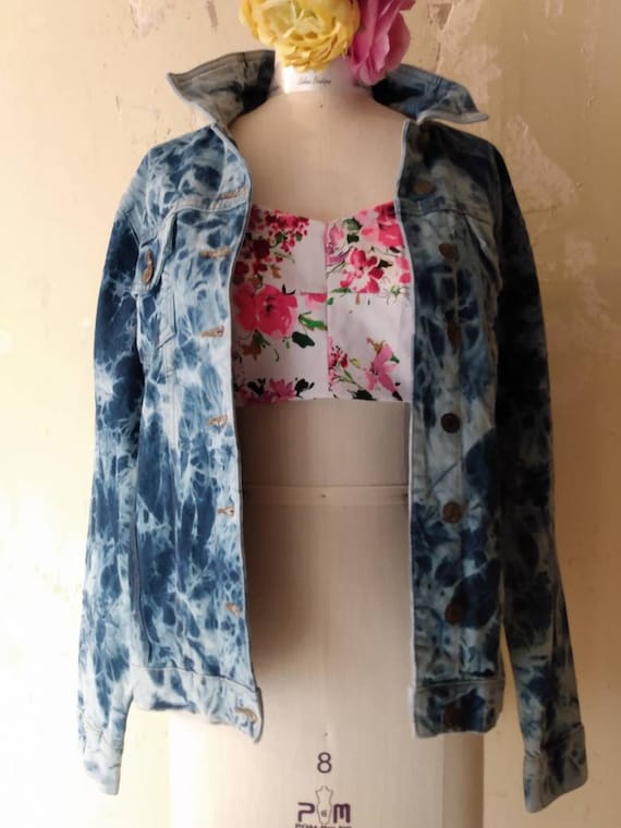 Denim jacket Tye Dyed Denim Jacket Women's Mediu