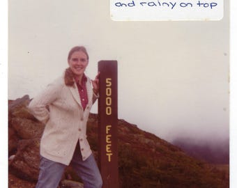 Vintage 1980s Snapshot: Young Woman at 5000 Feet Summit