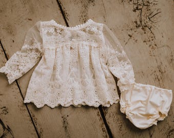 Bea Boho baby outfit top and bottoms set for cake smash outdoor sitter photography textured bohemian outfit US customs pre paid