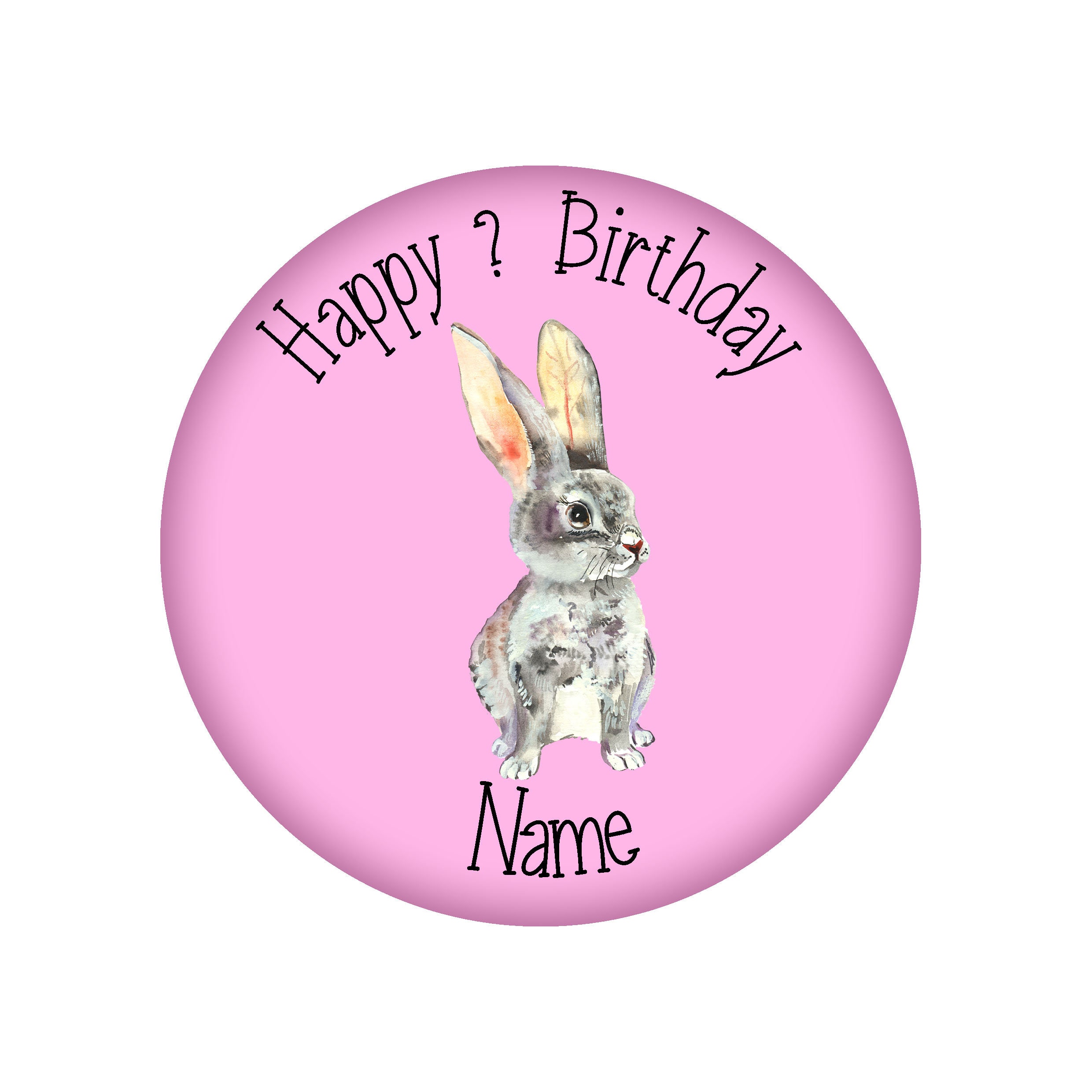 Personalised Rabbit/bunny Badges Large 58MM Girl Boy Gift Etsy