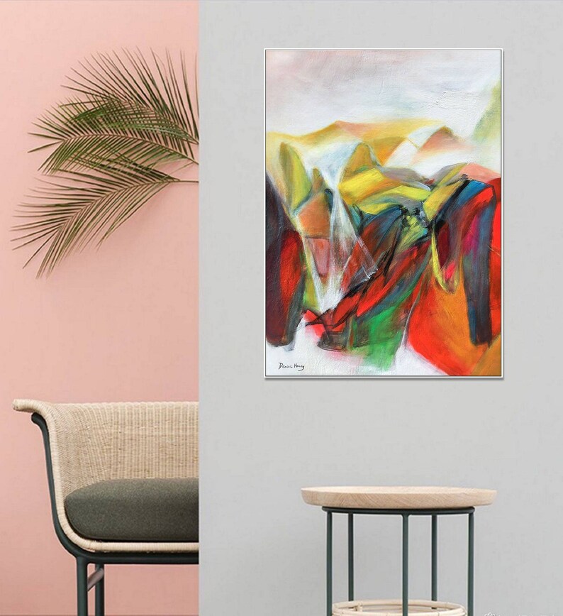 Abstract Painting Kitchen Wall Art Canvas Art Original Etsy