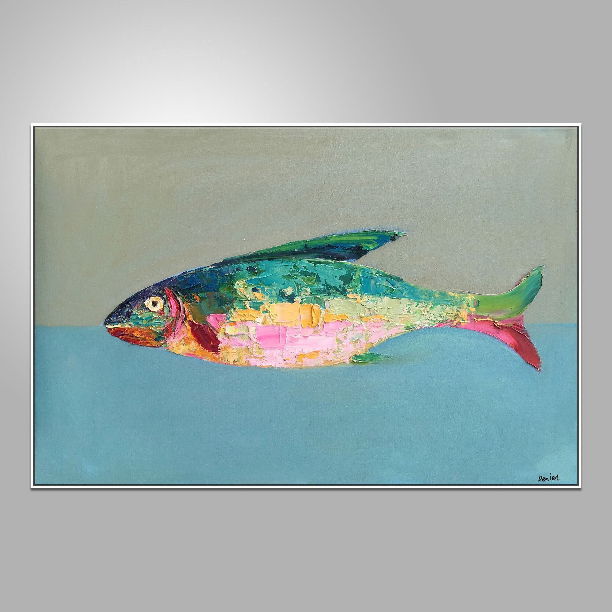 Abstract Oil Painting Fish Original Abstract Art Abstract Etsy Hong Kong