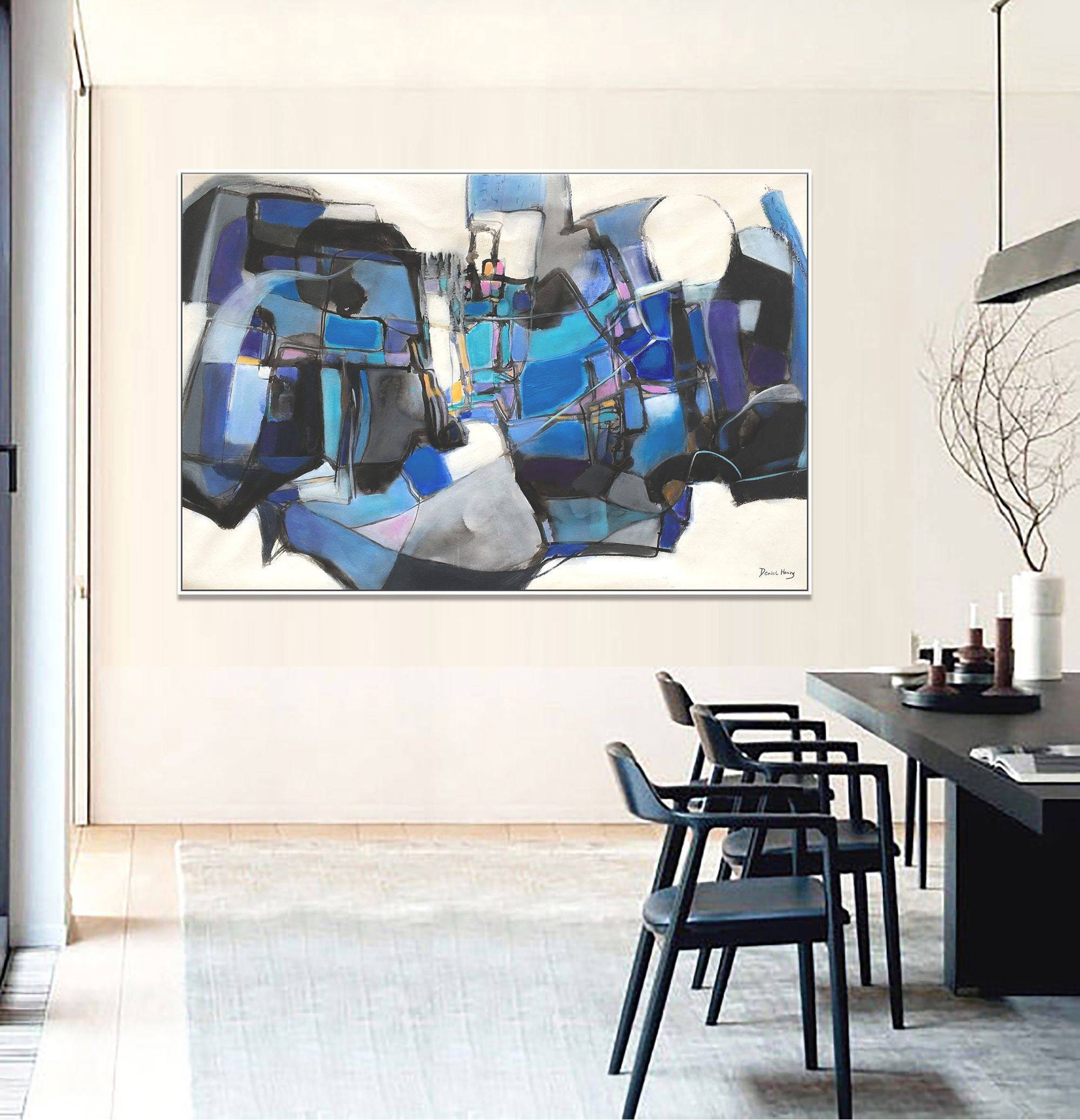 Abstract Canvas Art Oil Painting Kitchen Decor Modern Art Etsy