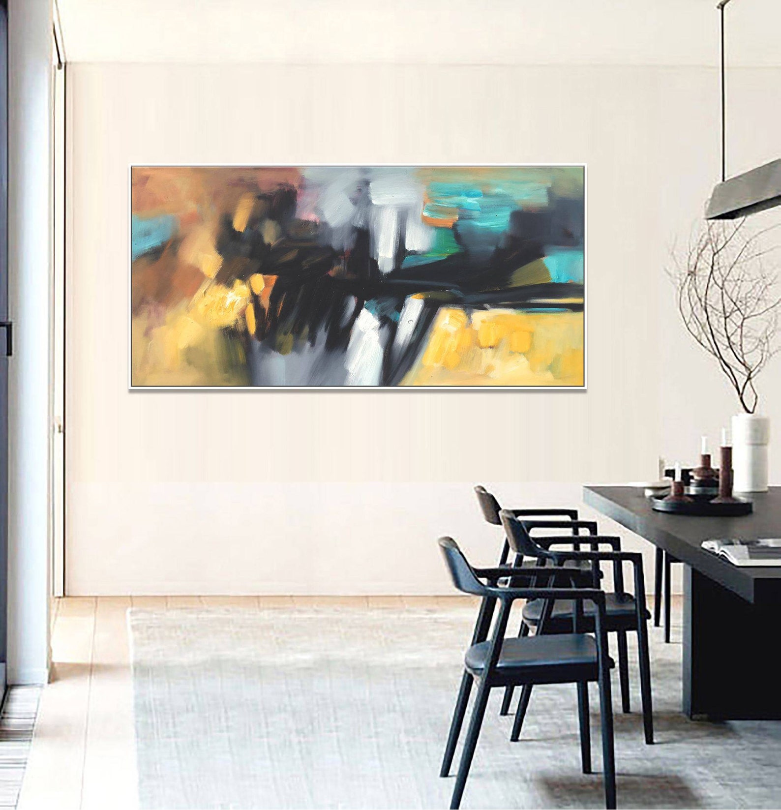 Original Painting Kitchen Decor Large Canvas Art Modern | Etsy