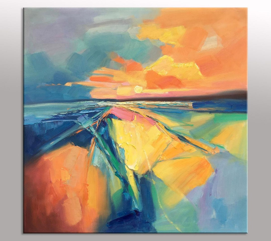 Oil Painting Square, Large Abstract Painting, Abstract Canvas Art