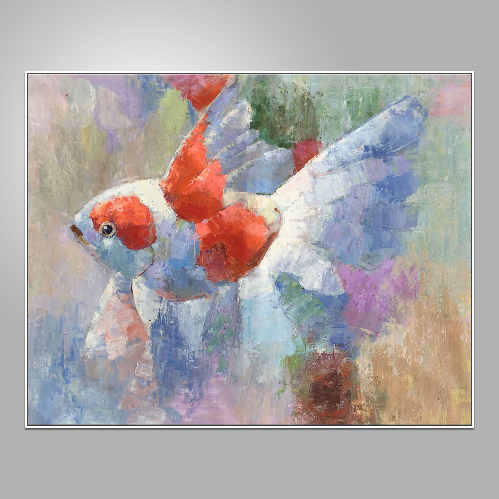 Oil Painting Gold Fish Large Canvas Painting Large Wall - Etsy