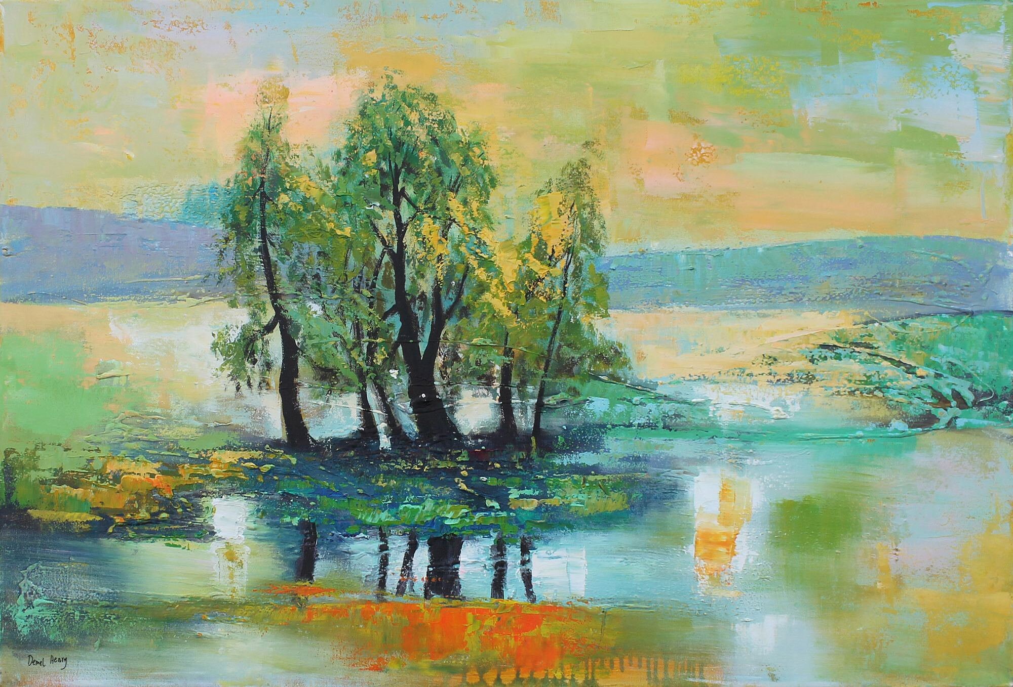 Large Abstract Landscape Painting Abstract Canvas Art Etsy