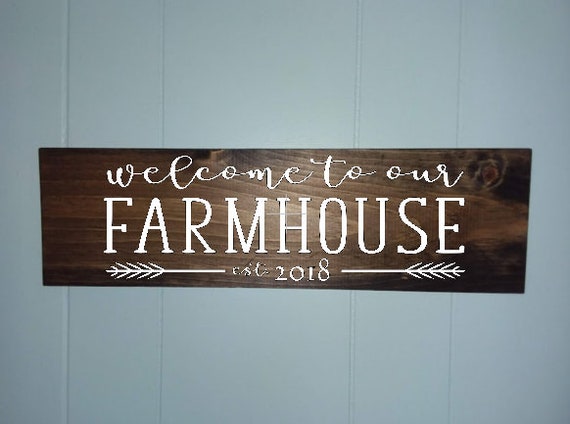 Bienvenido A Nuestro Signo De La Granja Signo De La Fecha Etsy